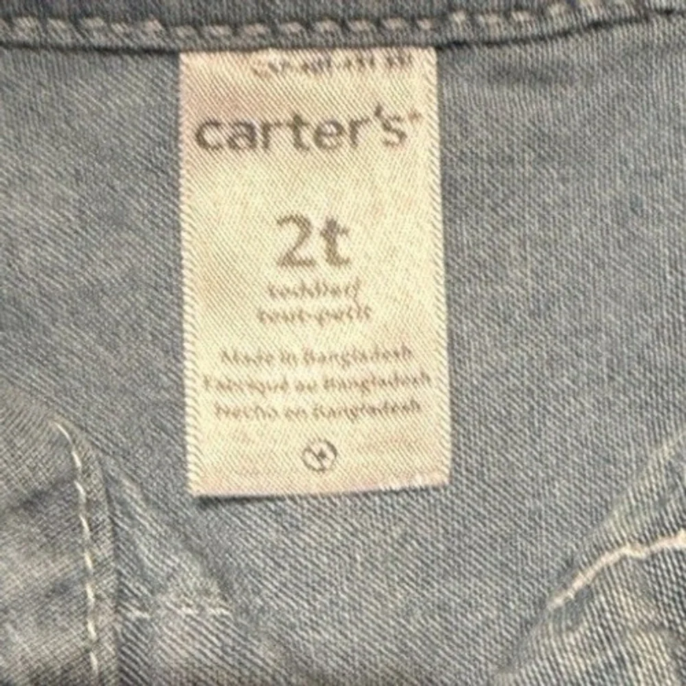 2T Carters Toddler Denim Shirt White Button Up Excellent‎ Condition